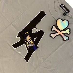 Tokidoki LA Gun Girl Smiling Bullet Streetwear T-Shirt Men’s Large Tee HTF NWT